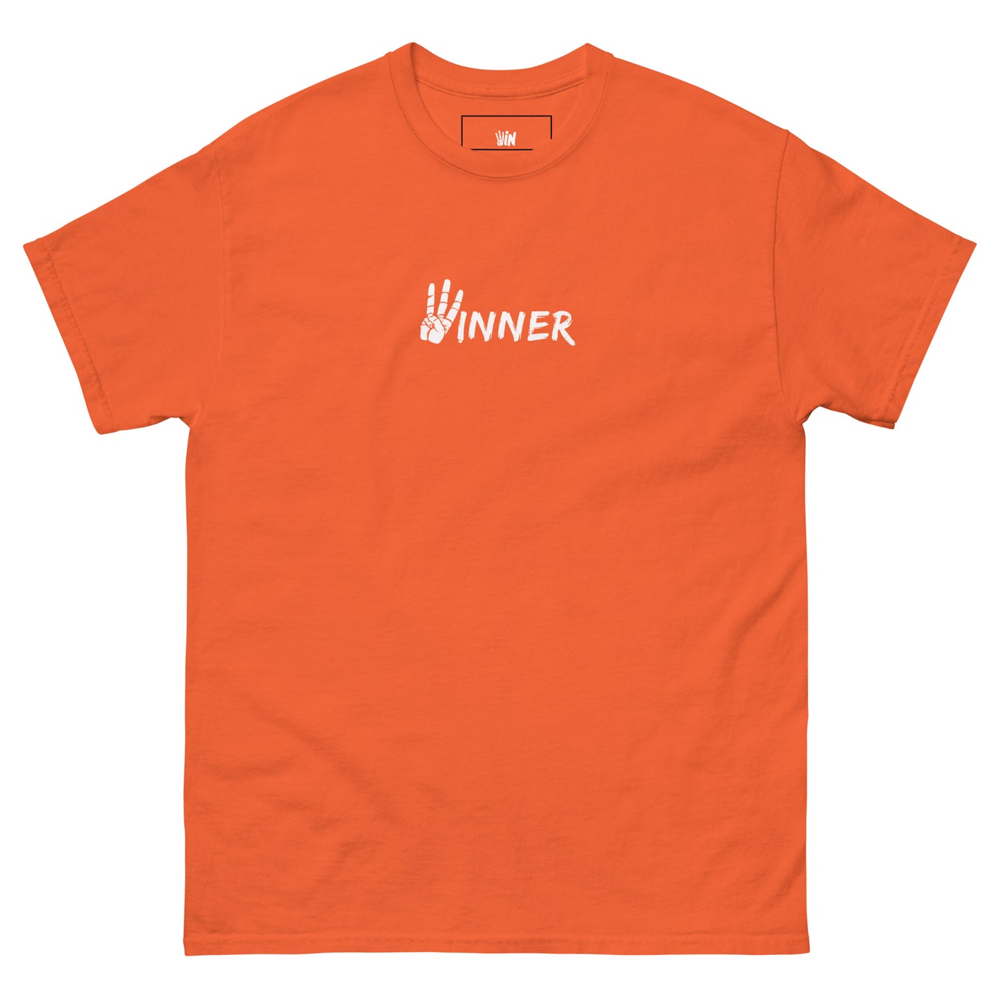 All White "WINNER" Classic Tee