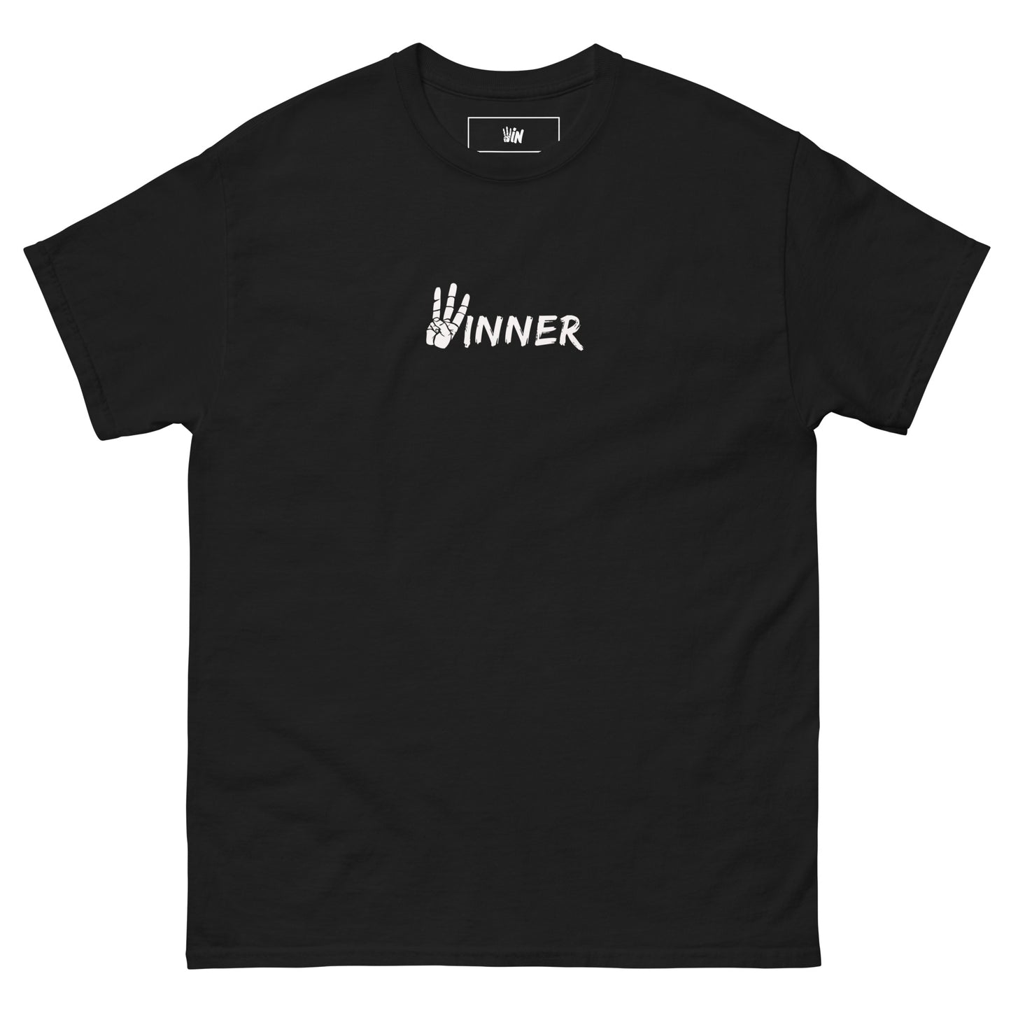 All White "WINNER" Classic Tee