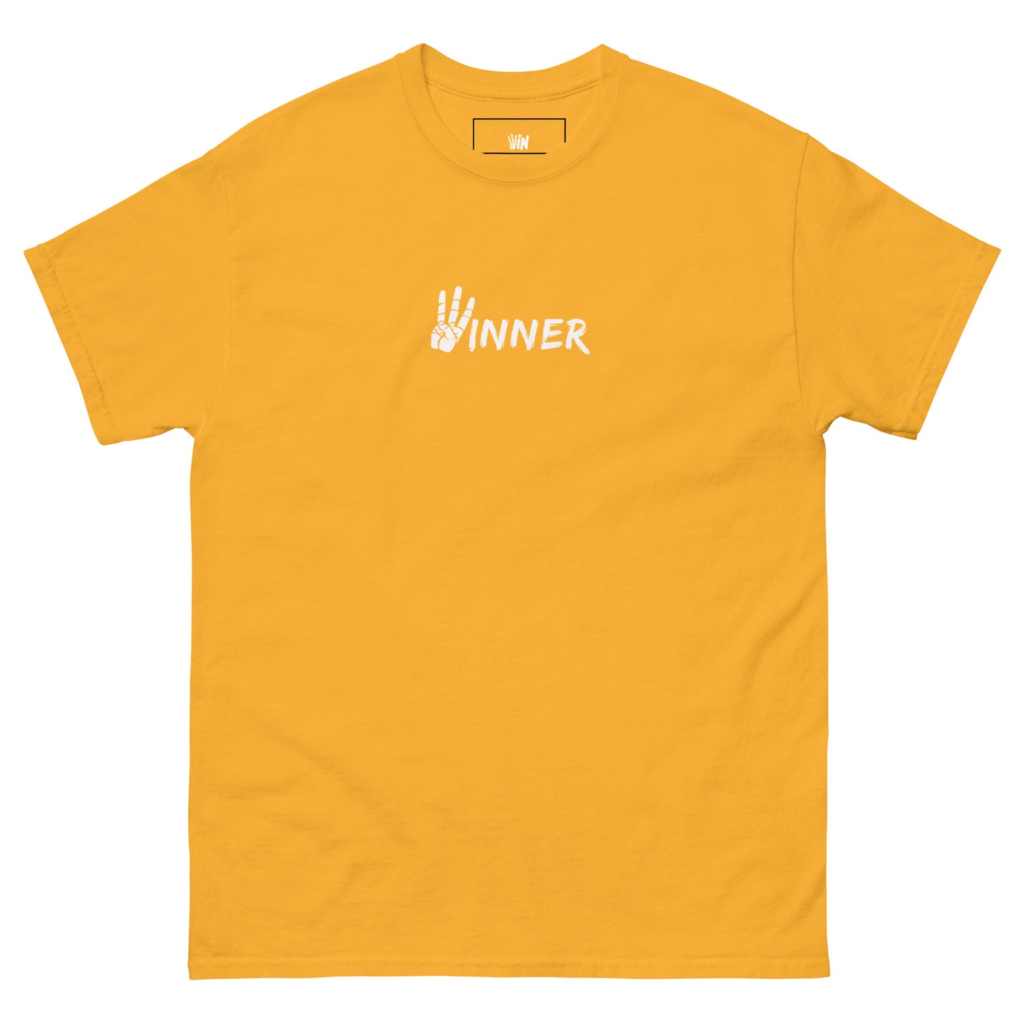 All White "WINNER" Classic Tee