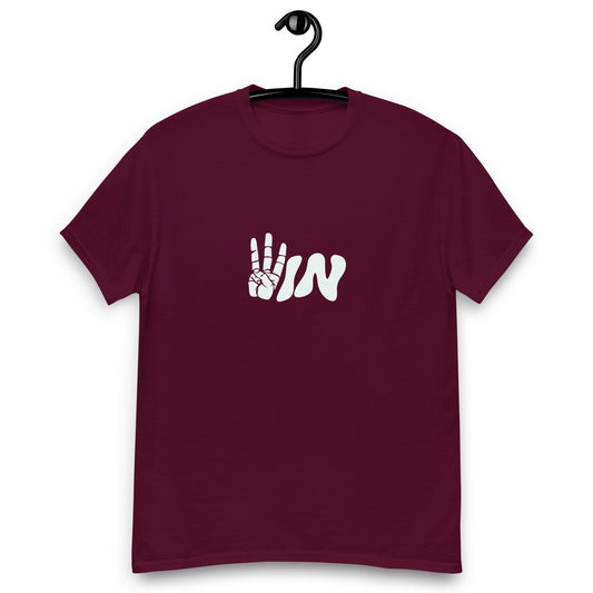 White Wavy WIN Men's classic tee