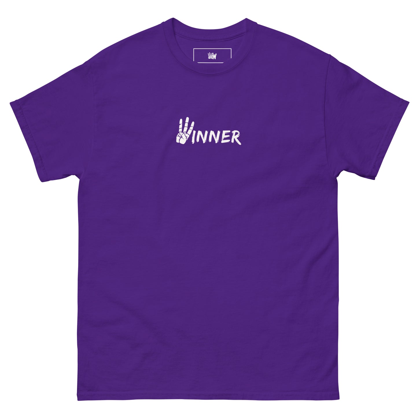 All White "WINNER" Classic Tee