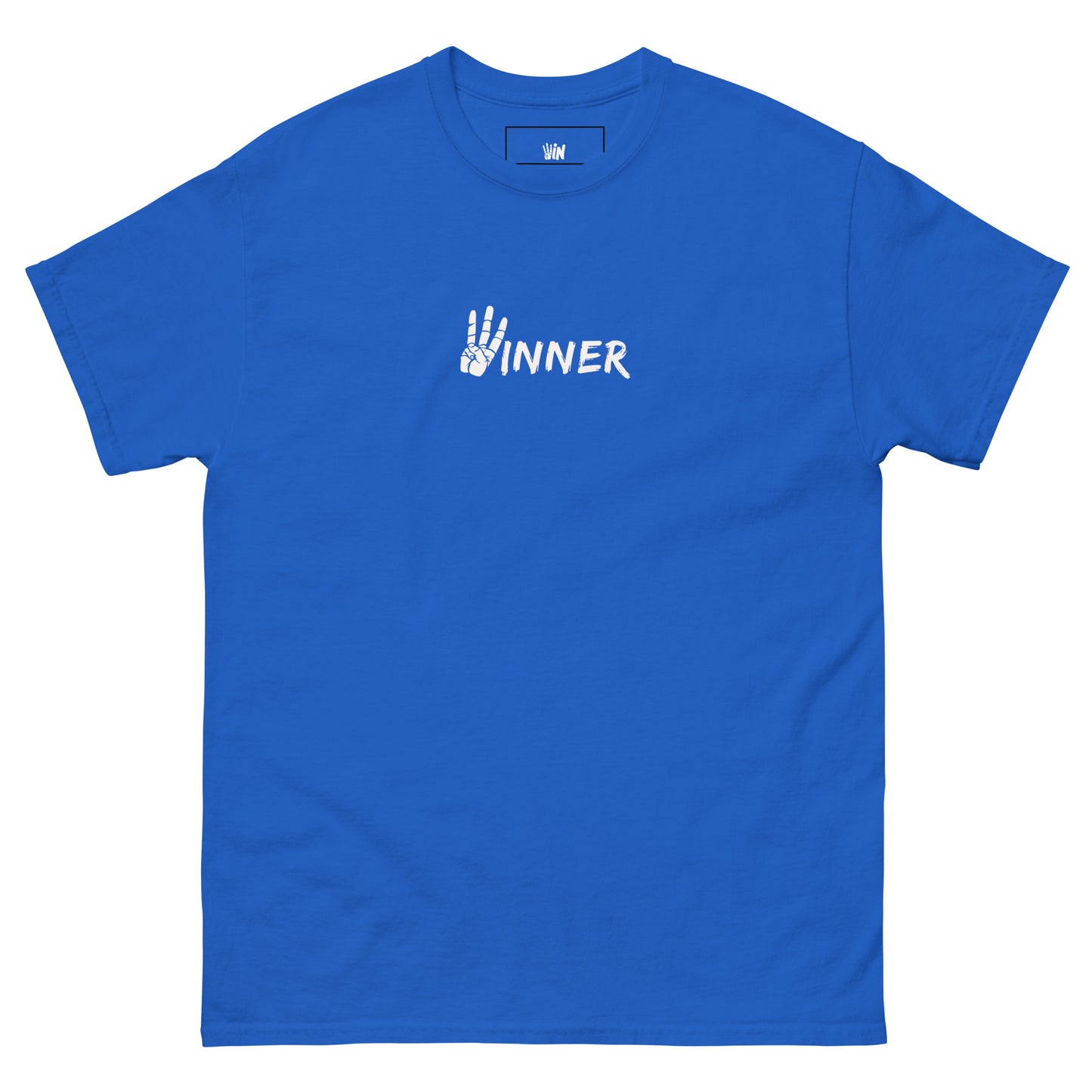 All White "WINNER" Classic Tee