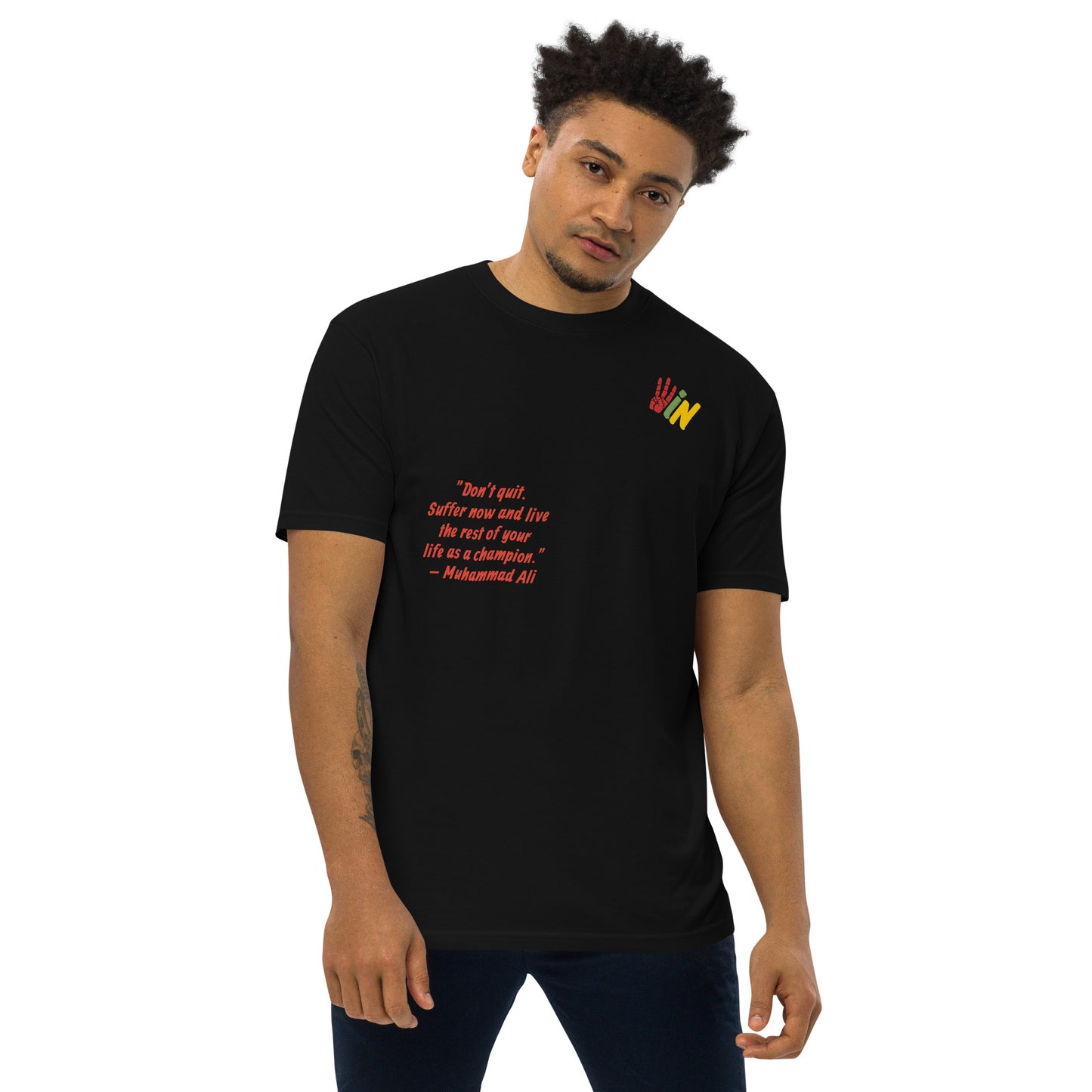 Multicolor Tee with a Muhammad Ali Quote