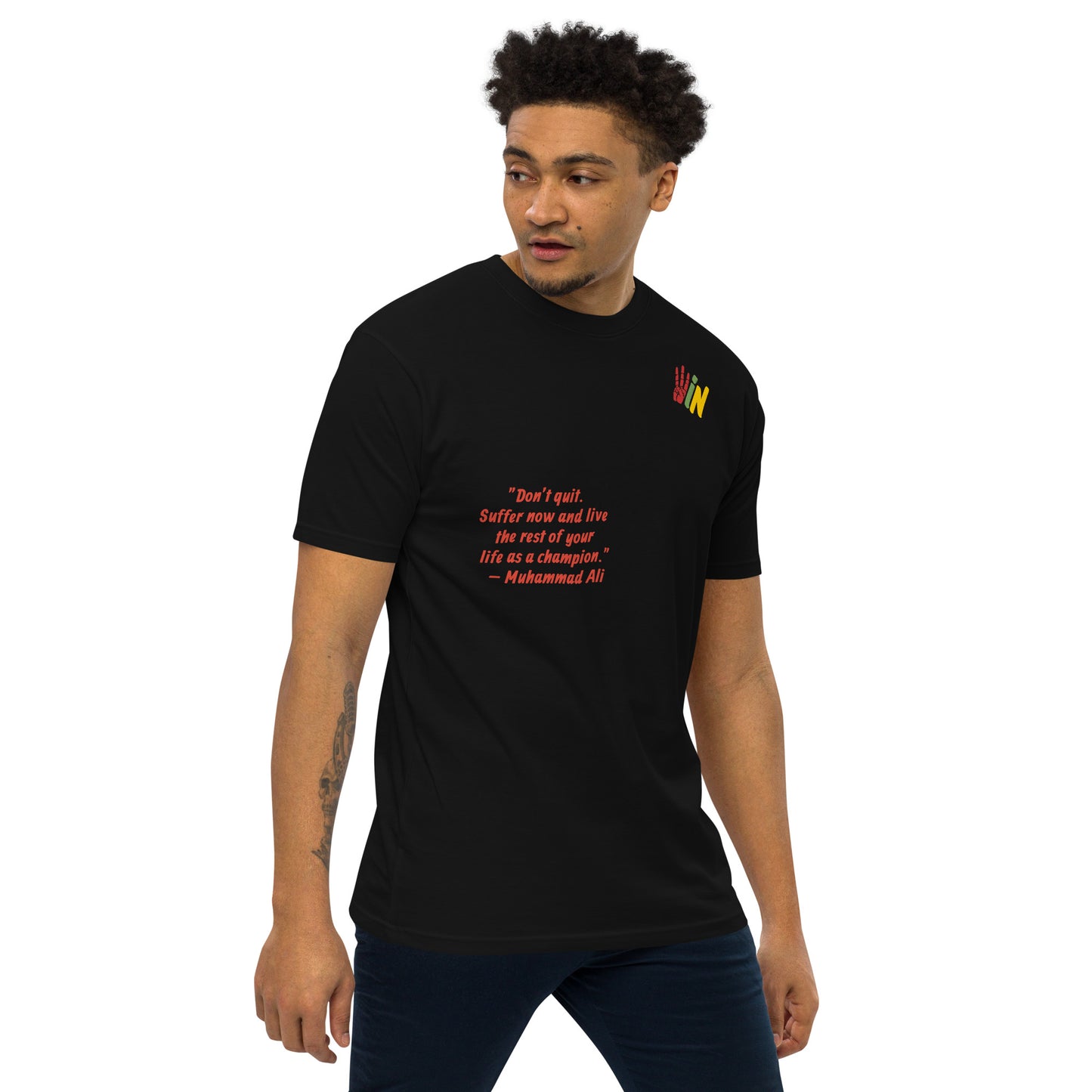 Multicolor Tee with a Muhammad Ali Quote