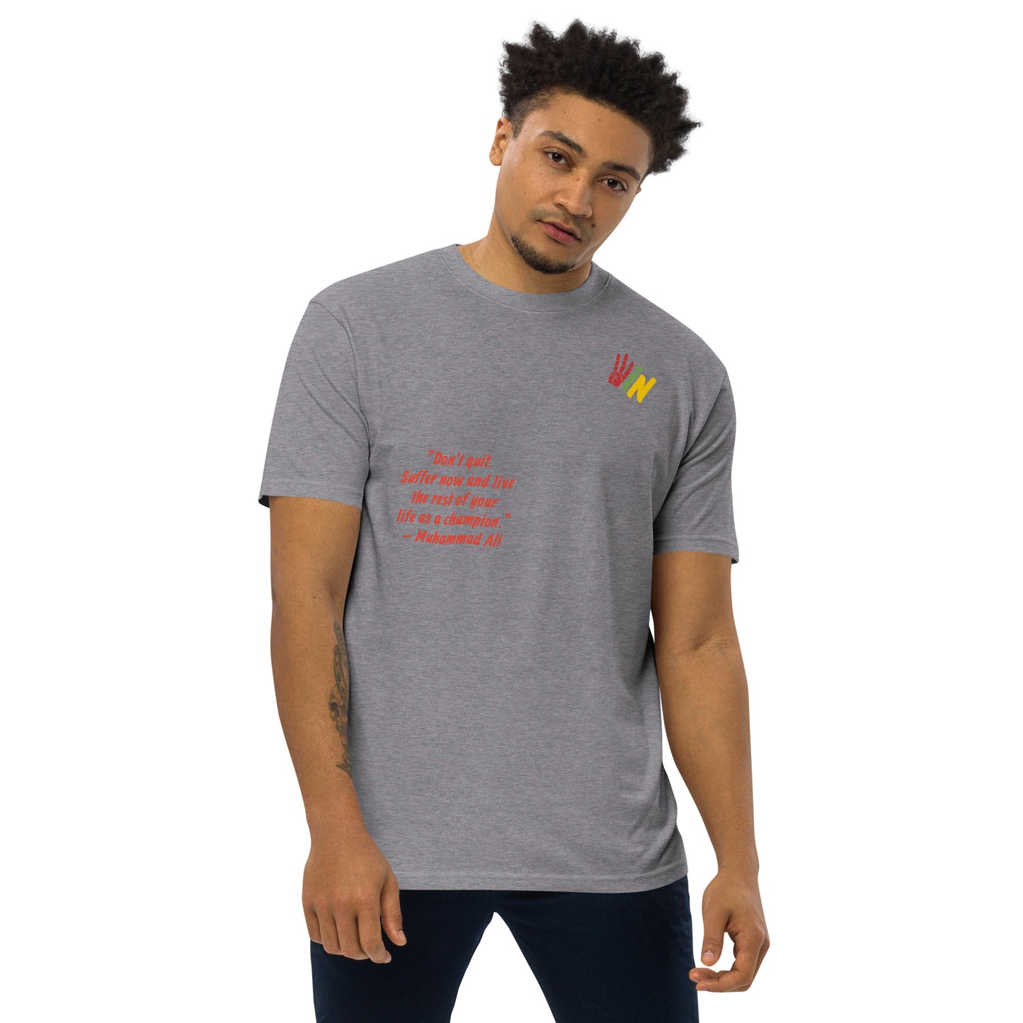 Multicolor Tee with a Muhammad Ali Quote