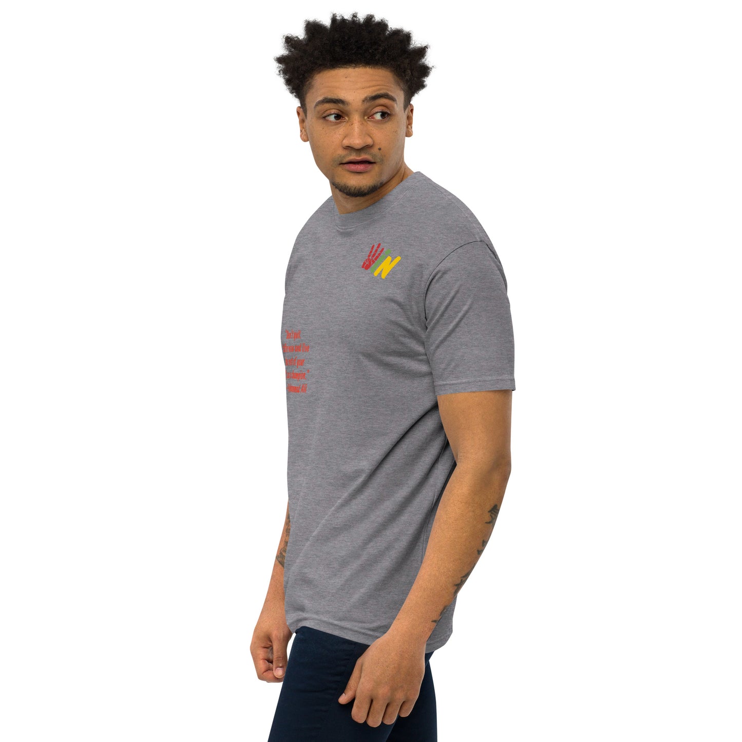 Multicolor Tee with a Muhammad Ali Quote