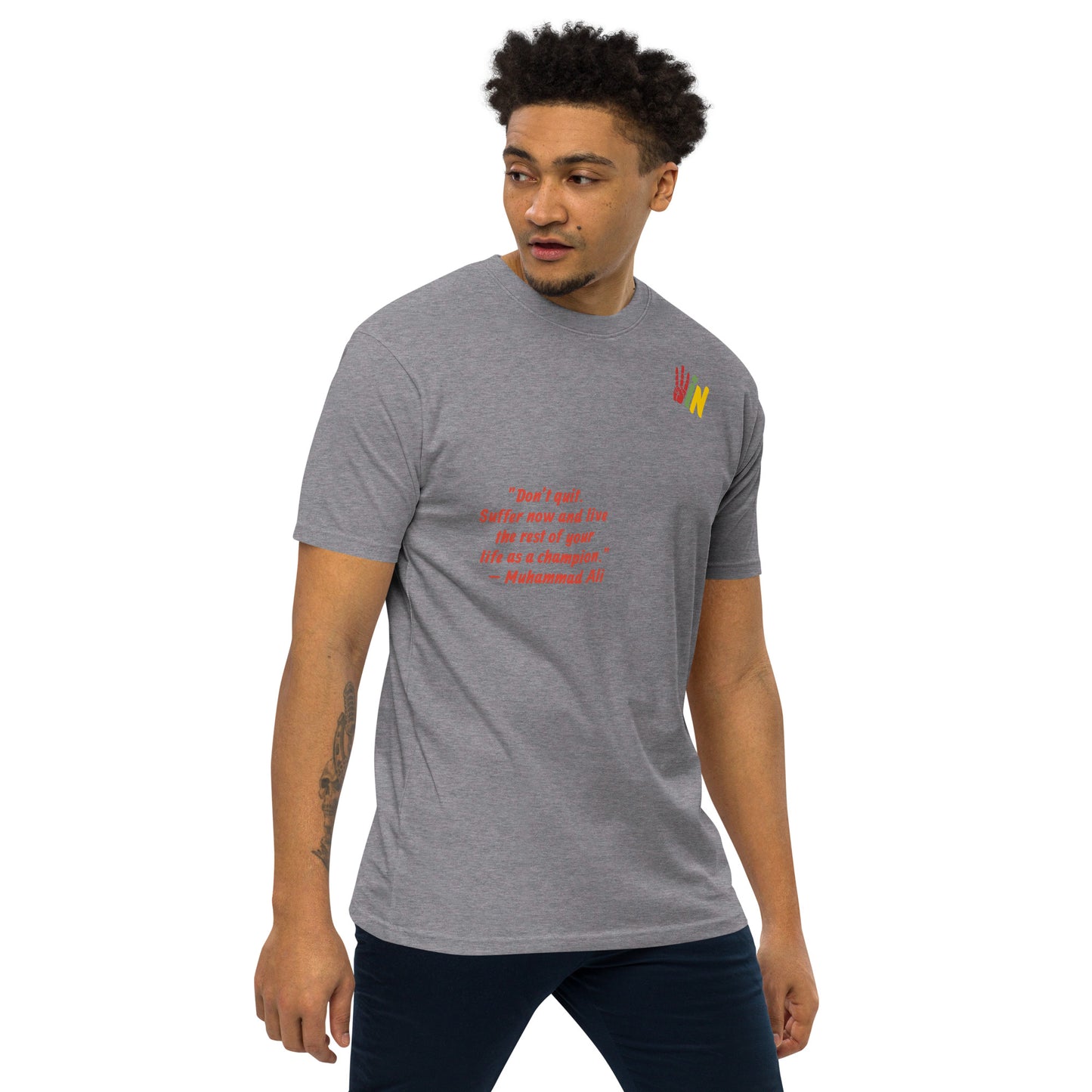 Multicolor Tee with a Muhammad Ali Quote