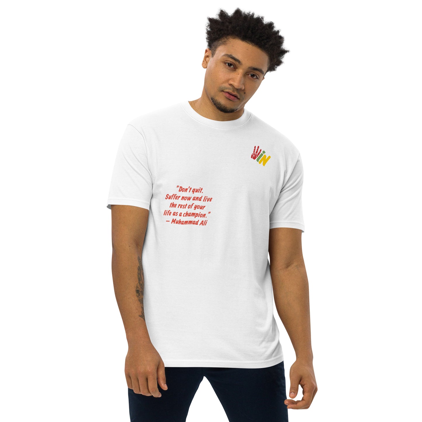 Multicolor Tee with a Muhammad Ali Quote