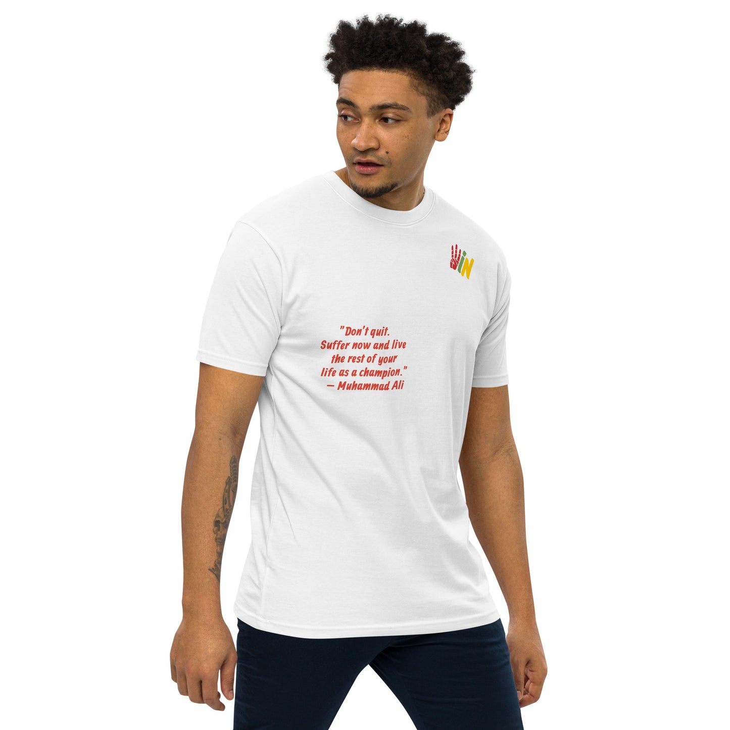 Multicolor Tee with a Muhammad Ali Quote