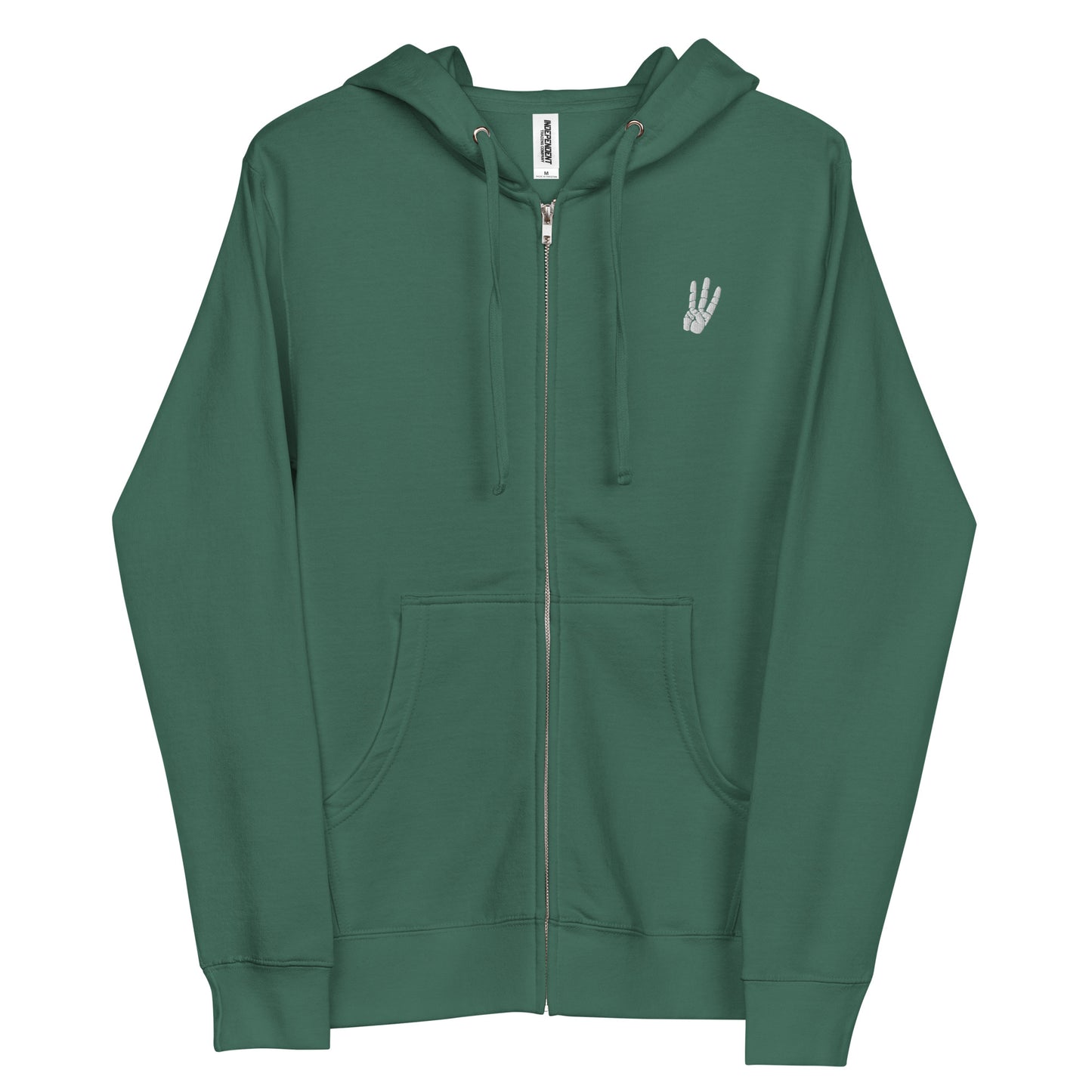 Embroidered WIN fleece zip up hoodie