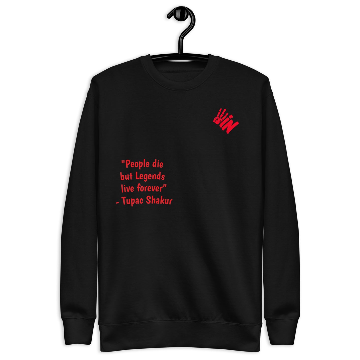 Unisex Premium Sweatshirt Red Jersey with Tupac Quote