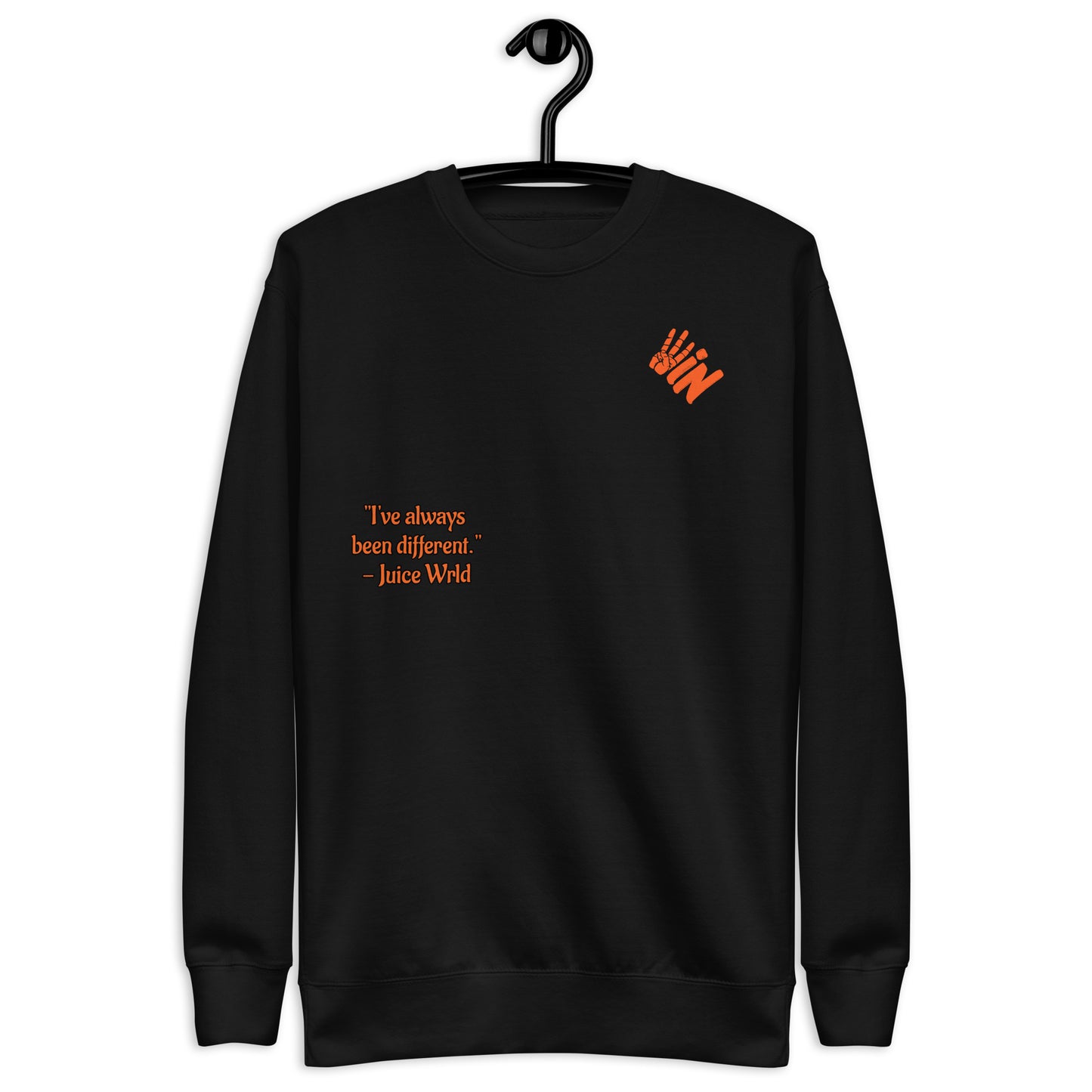 Premium Sweatshirt Orange Jersey with an Juice Wrld Quote