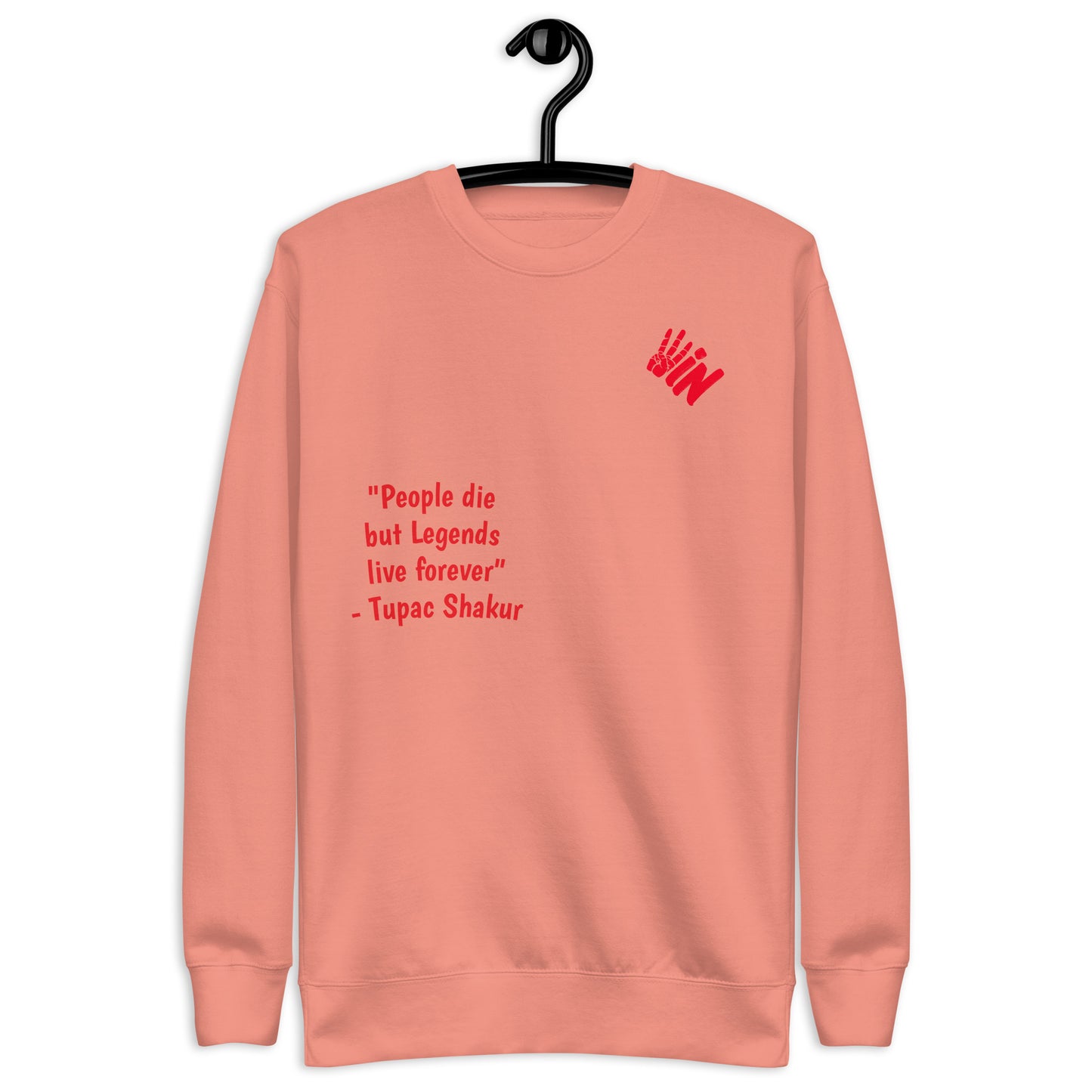 Unisex Premium Sweatshirt Red Jersey with Tupac Quote