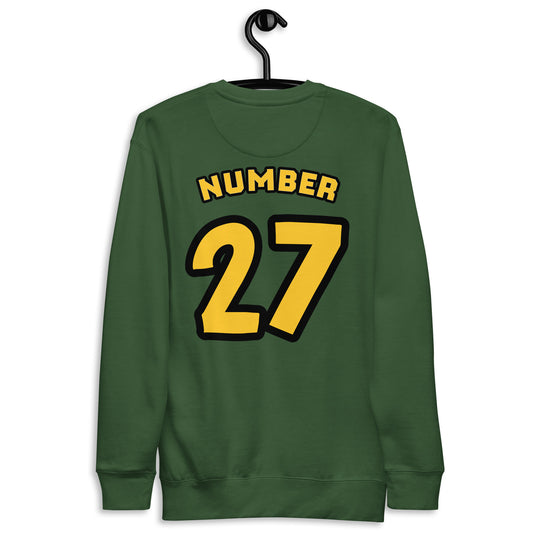 Green Unisex Premium Sweatshirt With Jersey Number and Malcolm X Quote