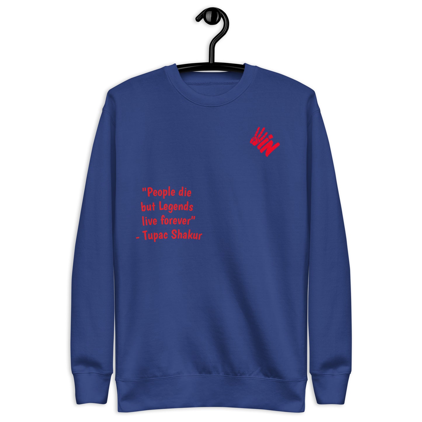 Unisex Premium Sweatshirt Red Jersey with Tupac Quote