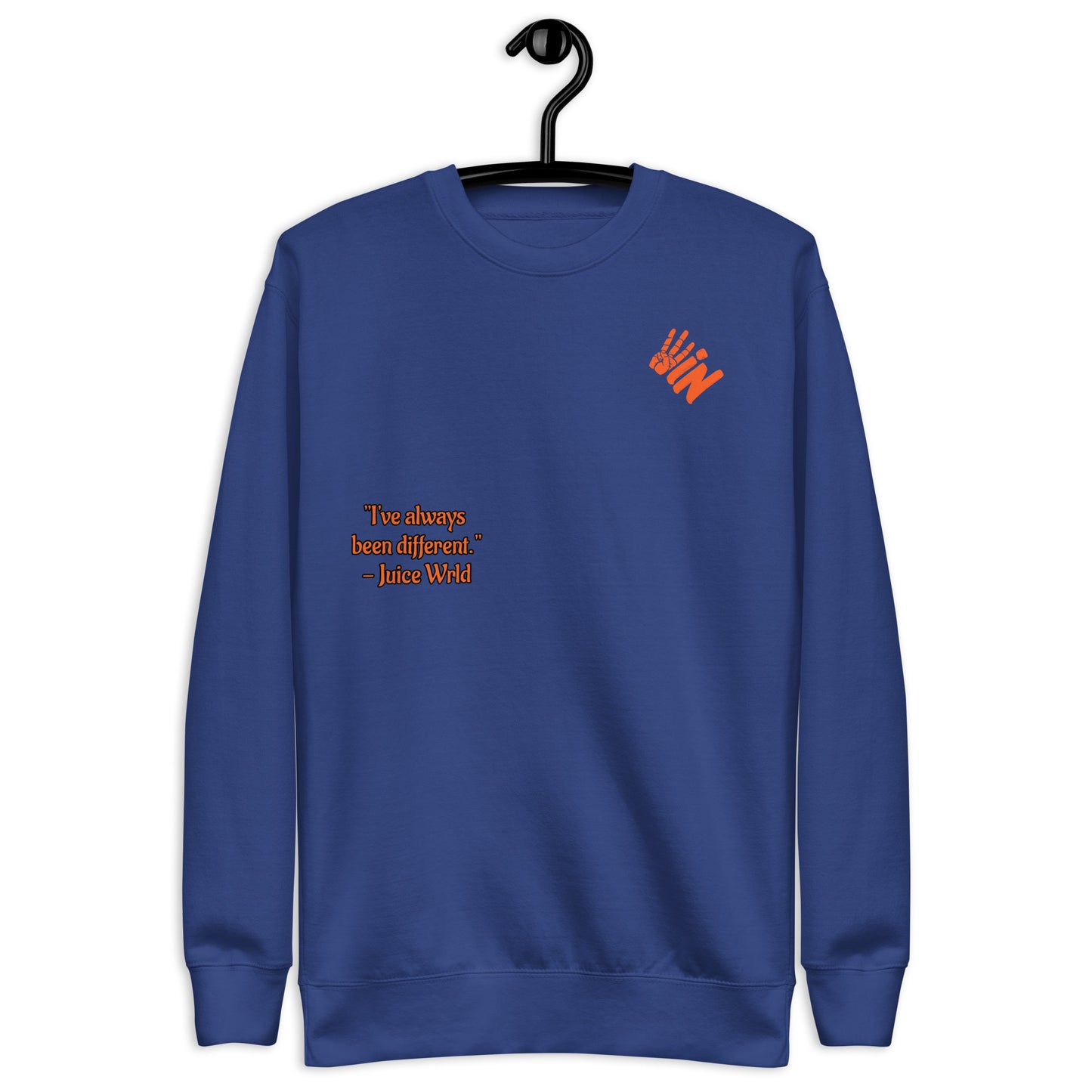 Premium Sweatshirt Orange Jersey with an Juice Wrld Quote