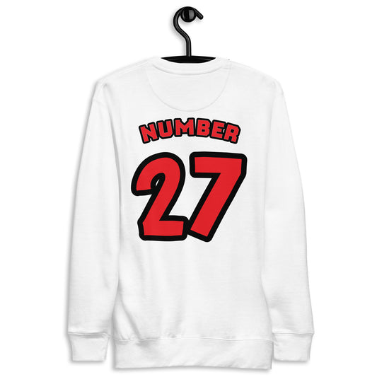 Unisex Premium Sweatshirt Red Jersey with Tupac Quote