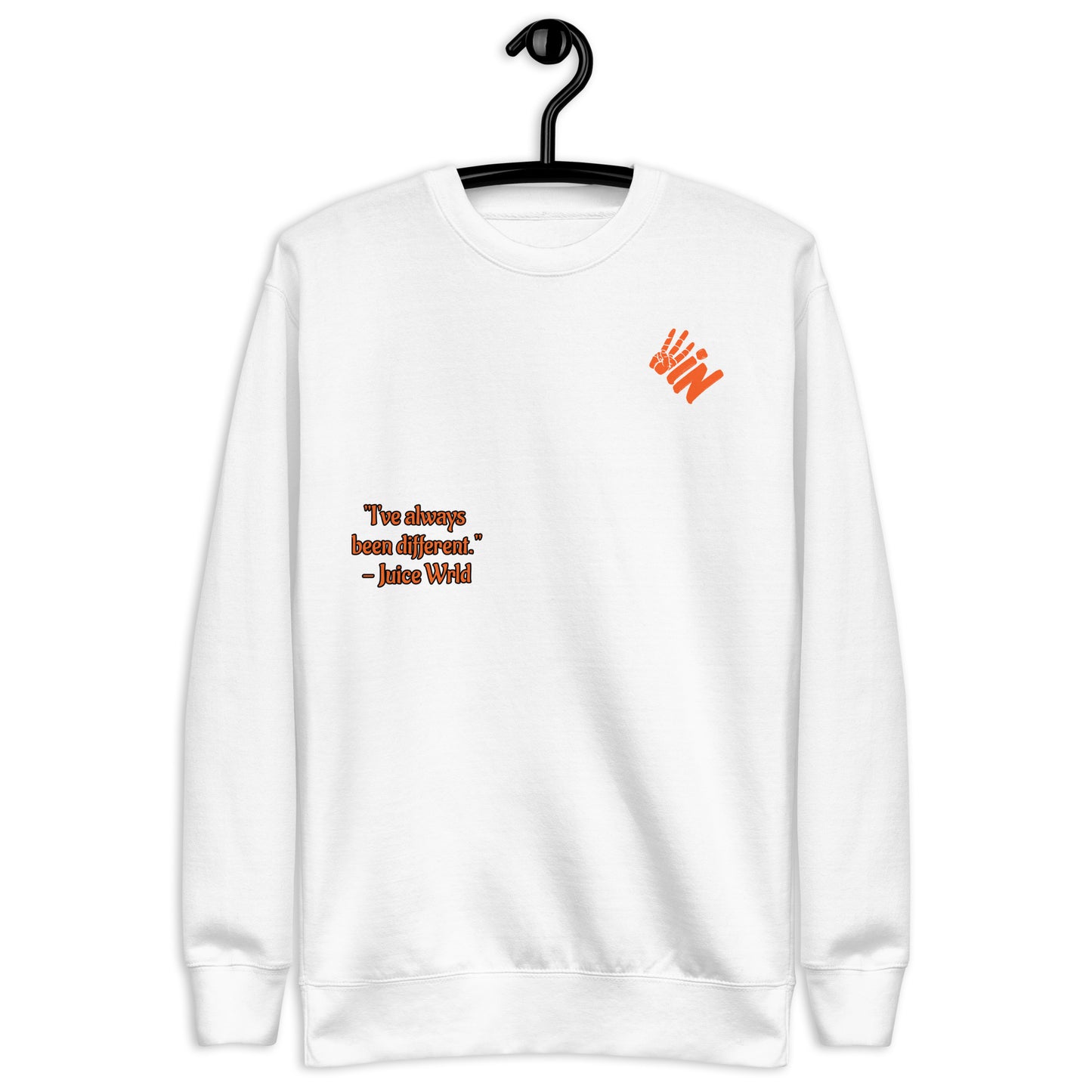 Premium Sweatshirt Orange Jersey with an Juice Wrld Quote