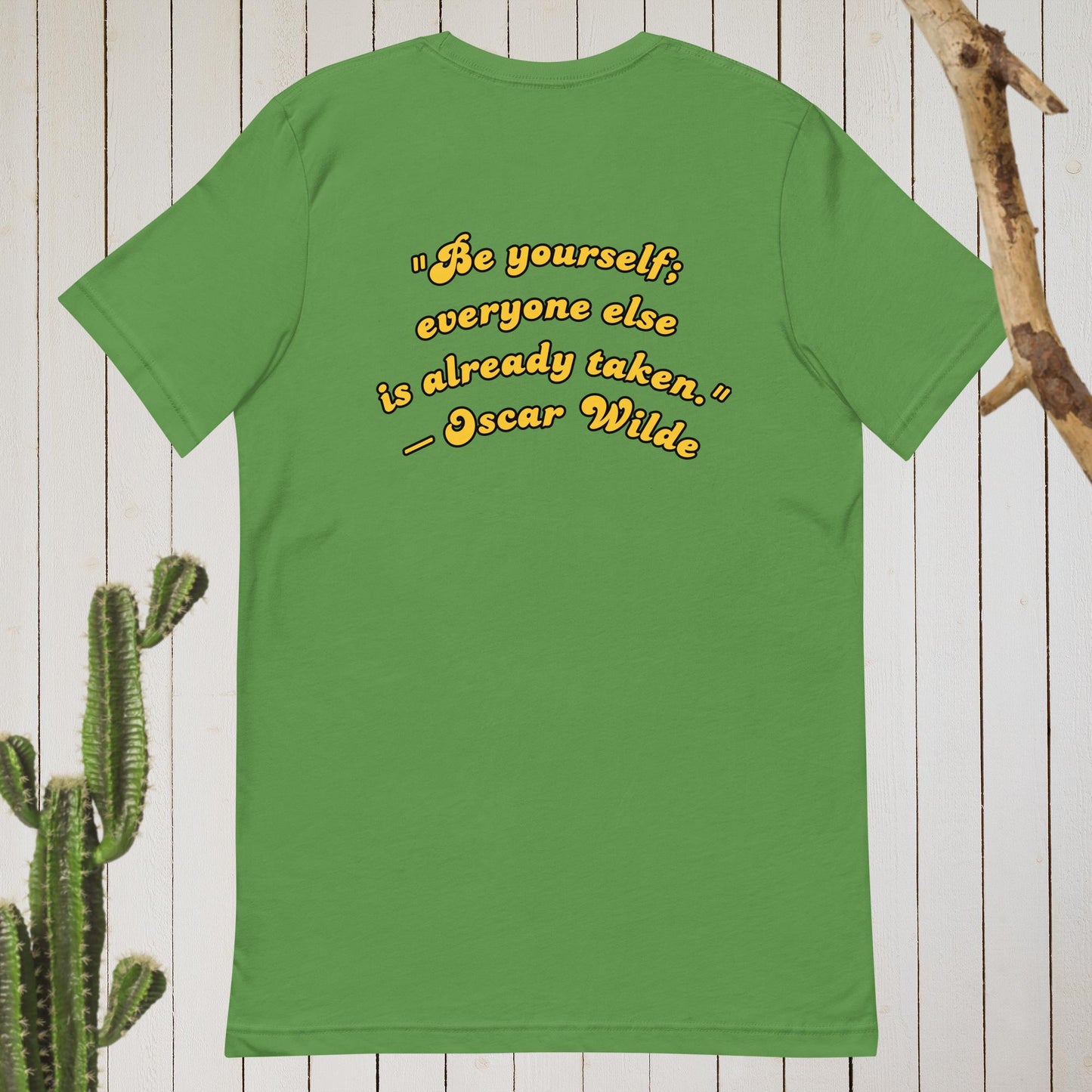 Unisex t-shirt with an Oscar Wilde quote