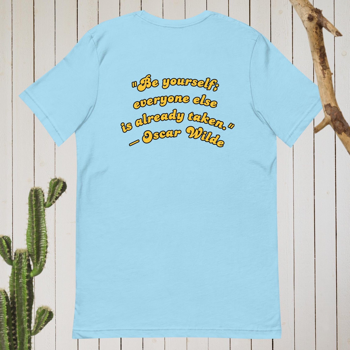 Unisex t-shirt with an Oscar Wilde quote