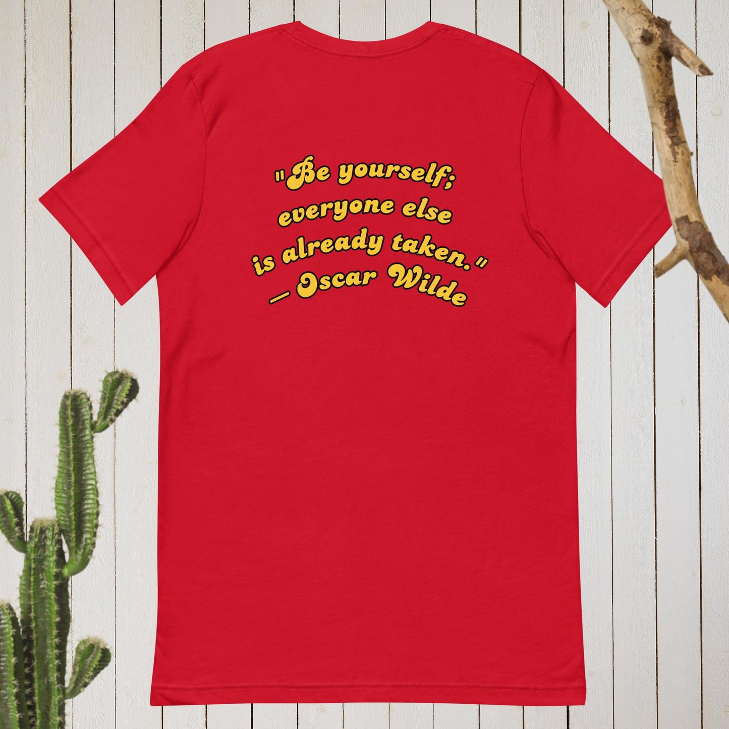 Unisex t-shirt with an Oscar Wilde quote